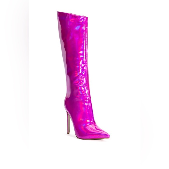 AZALEA WANG NOVA SEXY STILETTO BOOT IN PINK - Picture 2 of 10